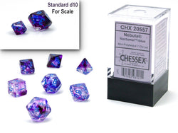 Dice: Nebula Nocturnal/white Mini Polyhedral 7-Dice Set (CHX 20557)