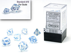 Chessex: Borealis Icicle/Light blue Mini Polyhedral 7-Dice Set (CHX 20581)