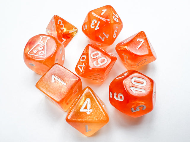 Dice: Borealis Canary/White Luminary 7 Die set (CHX30052)