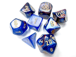 Chessex: Lustrous Azurite/Gold 7 Die Set (CHX 30055)