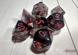 Chessex: Translucent Smoke/red Polyhedral 7-Dice Set (CHX 23088)