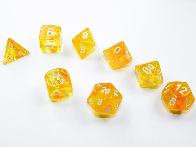 Dice: Borealis Canary/White Luminary 7 Die set (CHX30052)