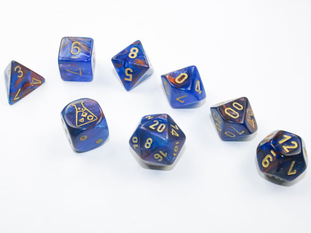 Chessex: Lustrous Azurite/Gold 7 Die Set (CHX 30055)