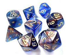 Chessex: Lustrous Azurite/Gold 7 Die Set (CHX 30055)