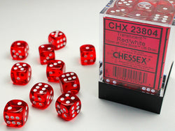 Chessex: Transluscent 12mm D6 Red/white (CHX 23804)