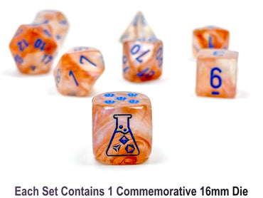 Chessex: Chessex Borealis Rose Gold/Light Blue Luminary 7-Die Set (CHX30045)