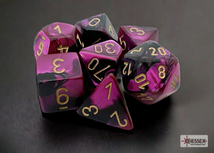 Chessex: Gemini Polyhedral Black-Purple/Gold (CHX 26440)