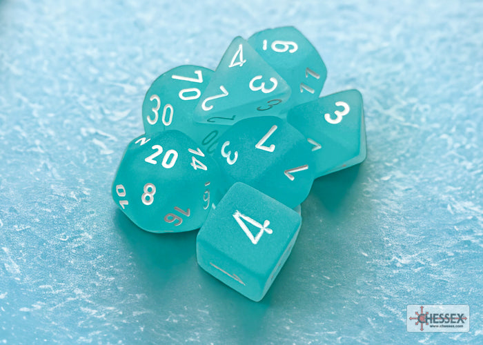 Chessex: Frosted Polyhedral Teal/White (CHX 27405)