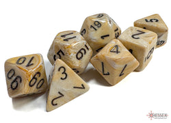 Chessex: Marble Polyhedral Ivory/Black (CHX 27402)