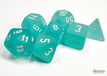 Chessex: Frosted Polyhedral Teal/White (CHX 27405)