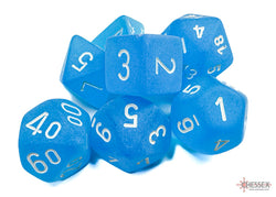 Chessex: Frosted Polyhedral Caribbean Blue/White (CHX 27416)