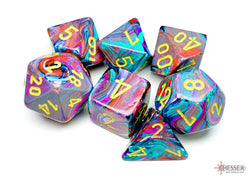 Chessex: Festive Mosaic/yellow Polyhedral 7-Dice Set (CHX 27450)