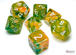 Chessex: Nebula Spring/white Luminary Polyhedral 7-Dice Set (CHX 27555)