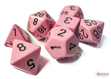 Chessex: Opaque Pastel Pink/black Polyhedral 7-Die Set (CHX 25464)