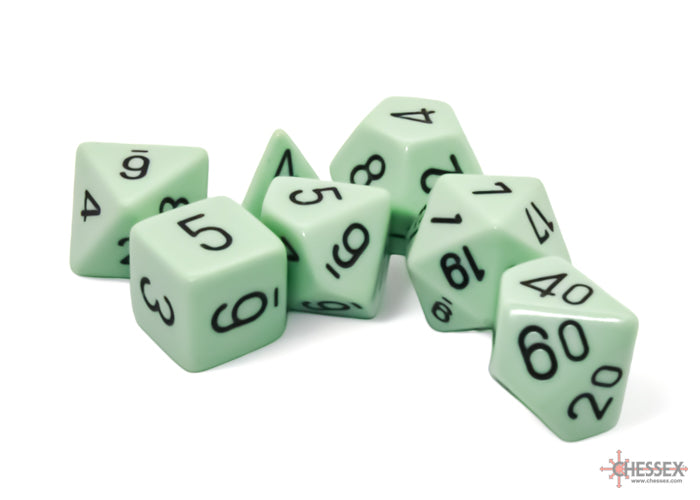 Chessex: Opaque Pastel Green/black Polyhedral 7-Die Set (CHX 25465)