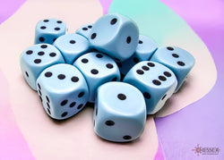 Chessex: Opaque Pastel Blue/black 16mm d6 Dice Block (CHX 25666)