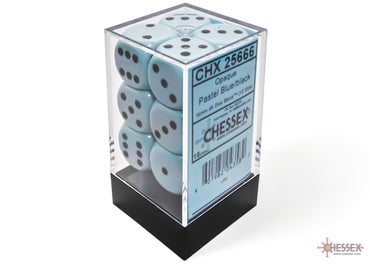 Chessex: Opaque Pastel Blue/black 16mm d6 Dice Block (CHX 25666)