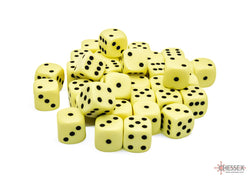 Chessex: Opaque Pastel Yellow/black 12mm d6 Dice Block (CHX 25862)