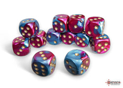 Dice: Gemini Purple-Teal/Gold 16mm Dice Block (CHX 26649)