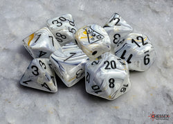 Chessex: Marble Calcite/black Polyhedral 7-Die Set (CHX 30067)