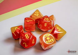 Chessex: Gemini Gellow - Red/yellow Polyhedral 7-Die Set (CHX 30051)