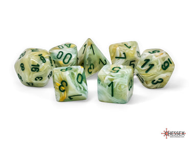 Chessex: Marble Green/dark green Mega-hedral 7-Die Set (CHX 22409)