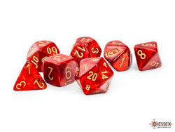 Chessex: Scarab Scarlet/gold Mega-hedral 7-Die Set (CHX 22414)