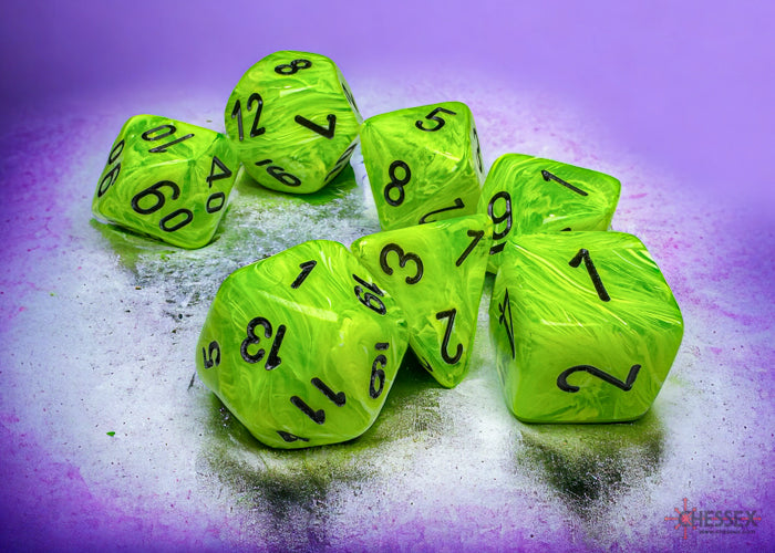 Chessex: Vortex Bright Green/black Mega-hedral 7-Die Set (CHX 22430)