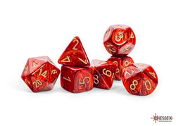 Chessex: Scarab Scarlet/gold Mega-hedral 7-Die Set (CHX 22414)