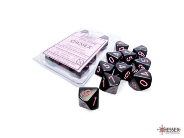 Chessex: Opaque Black/pink Set of Ten d10 Dice (CHX 25248)