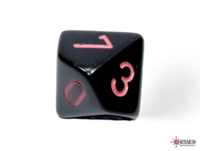 Chessex: Opaque Black/pink Set of Ten d10 Dice (CHX 25248)