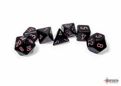 Chessex: Opaque Black/pink Polyhedral 7-Die Set (CHX 25448)