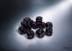 Chessex: Opaque Black/pink 16mm d6 Dice Block (CHX 25648)