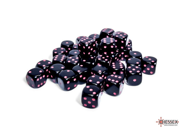 Chessex: Opaque Black/pink 12mm d6 Dice Block (CHX 25848)