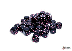 Chessex: Opaque Black/pink 12mm d6 Dice Block (CHX 25848)