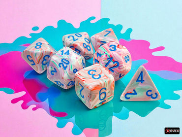 Chessex: Mega-Hedral - Festive Pop Art/Blue (7-Piece Set)