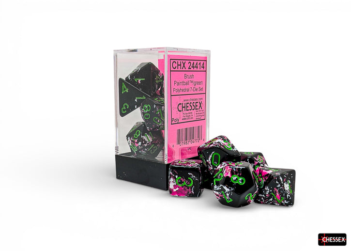 Chessex: Brush Dice - Paintball 7-Die Set (CHX24414)
