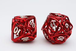Foam Brain Games: Hollow Hearts Red Metal Dice set