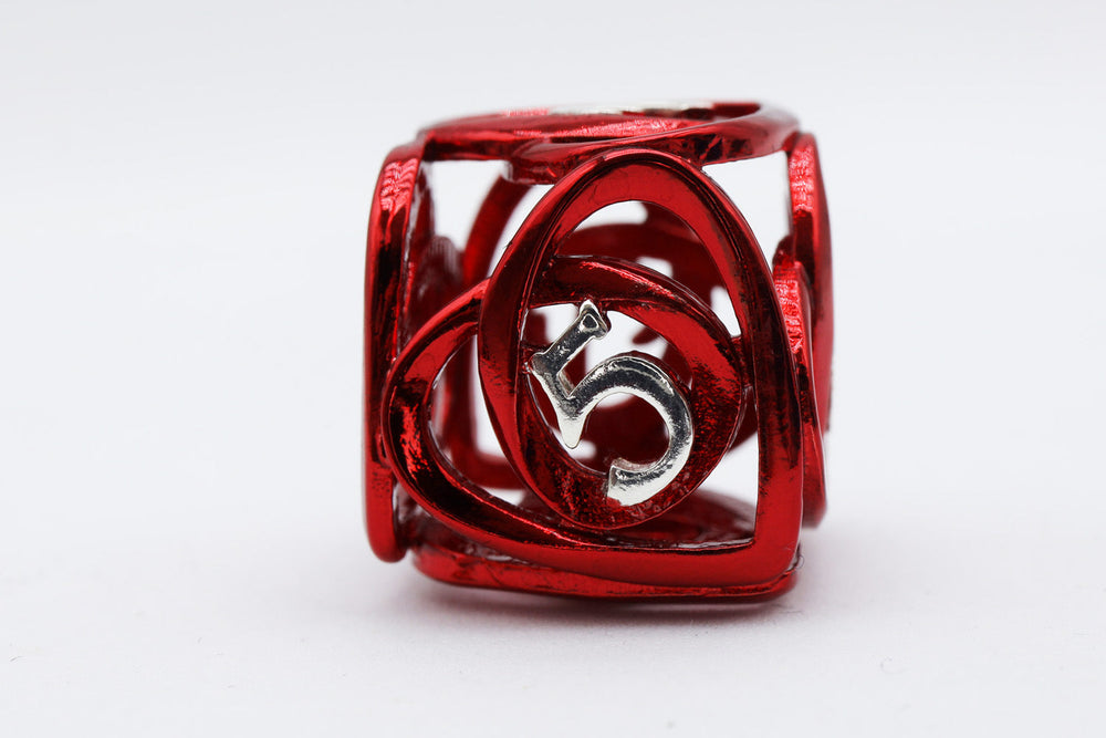 Foam Brain Games: Hollow Hearts Red Metal Dice set