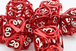 Foam Brain Games: Hollow Hearts Red Metal Dice set