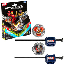 Beyblade X: Marvel Collab Iron Man 4-80B vs. Thanos 4-60B