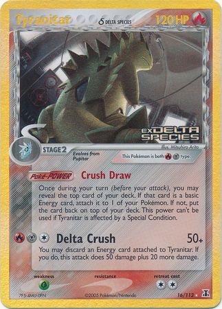 ex delta species pokemon cards Tyranitar (16/113) (Delta Species) (Stamped) [EX: Delta Species]