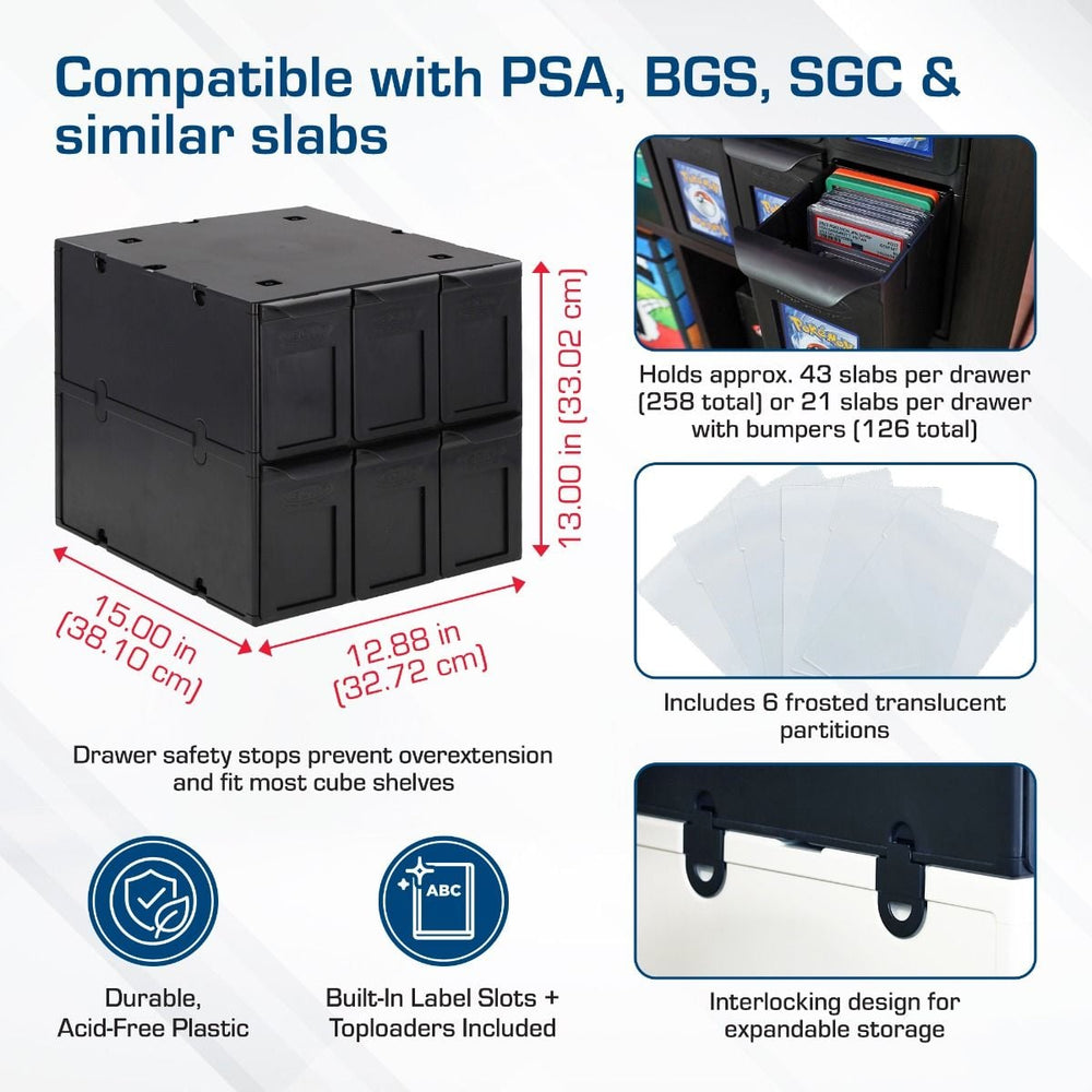 BCW: Graded Card Catalog - 6 Drawers (Black)
