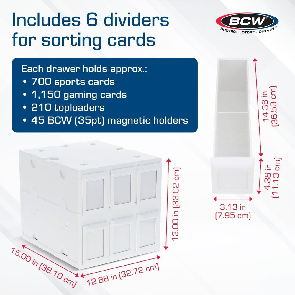 BCW: Card Catalog - 6 Drawers (White)
