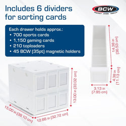BCW: Card Catalog - 6 Drawers (White)
