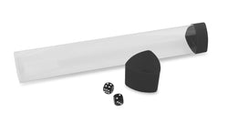 Playmat Tube: Clear with Black Caps and Dice