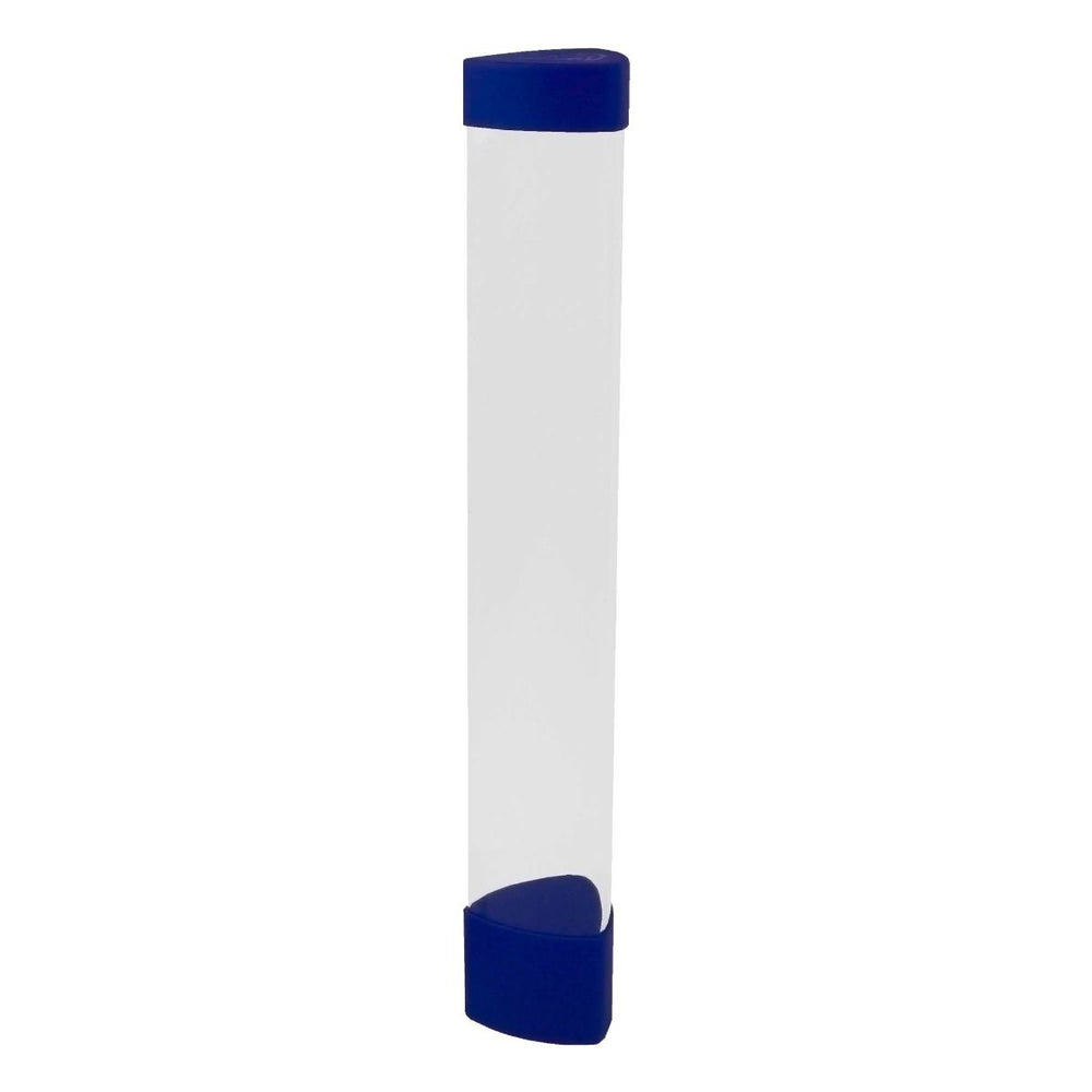 Playmat Tube: Clear with Blue Caps and Dice