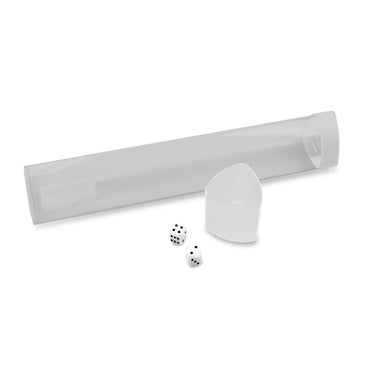 Playmat Tube: Clear with White Caps and Dice