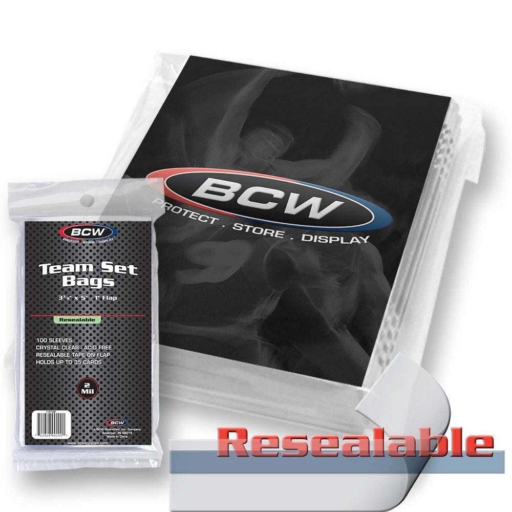 BCW: Resealable Team Set Bags - 3 3/8 X 5 (100 Each/Pack)