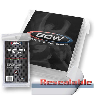 BCW: Resealable Team Set Bags - 3 3/8 X 5 (100 Each/Pack)